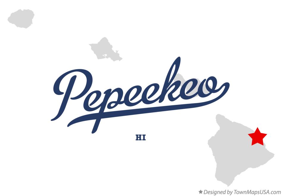 Map of Pepeekeo Hawaii HI