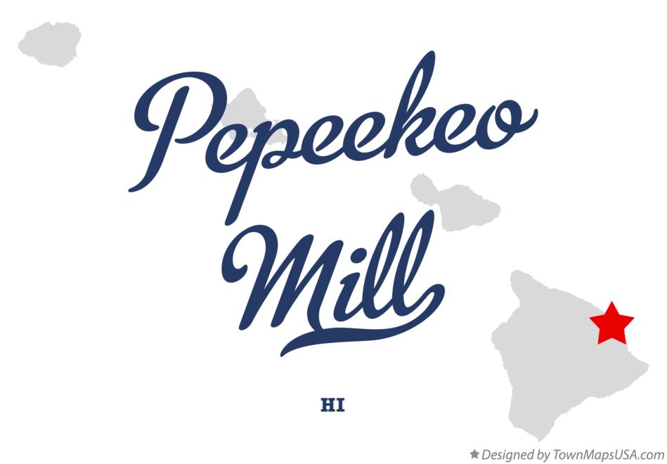 Map of Pepeekeo Mill Hawaii HI