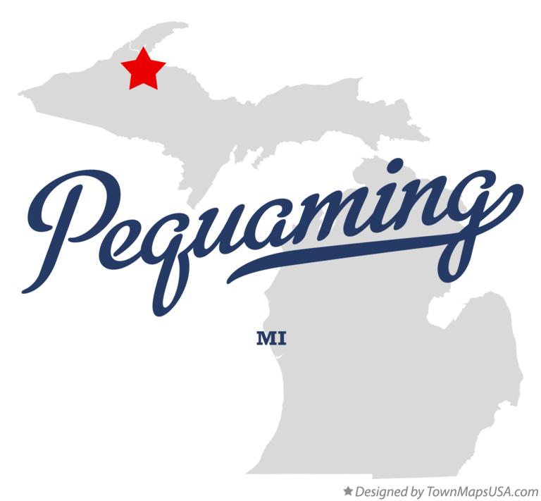 Map of Pequaming Michigan MI