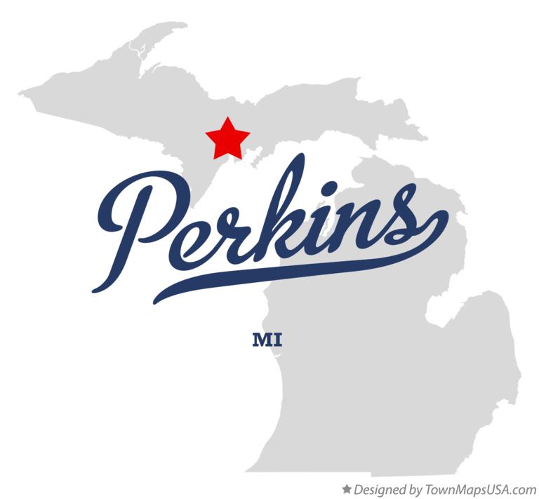 Map of Perkins Michigan MI