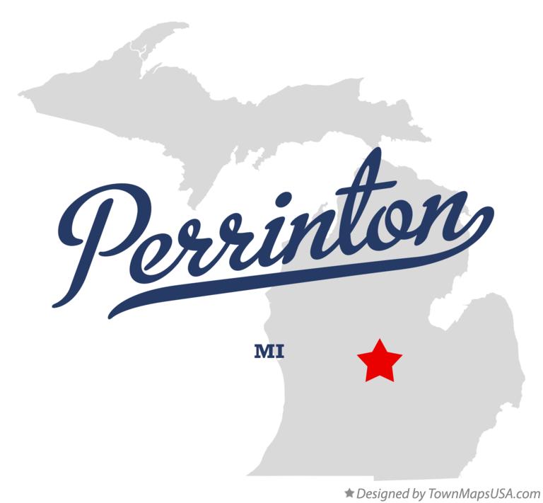 Map of Perrinton Michigan MI