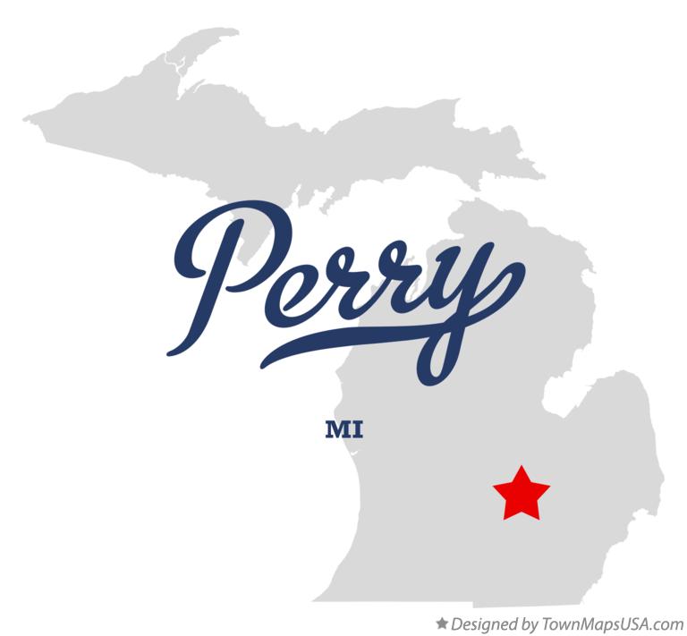 Map of Perry Michigan MI