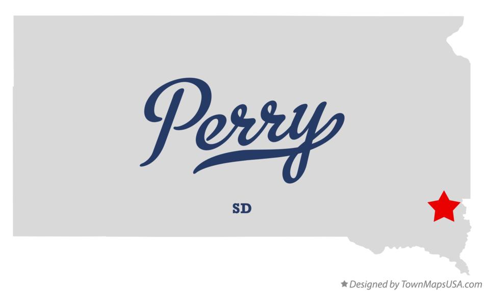 Map of Perry South Dakota SD