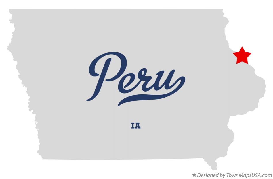 Map of Peru Iowa IA