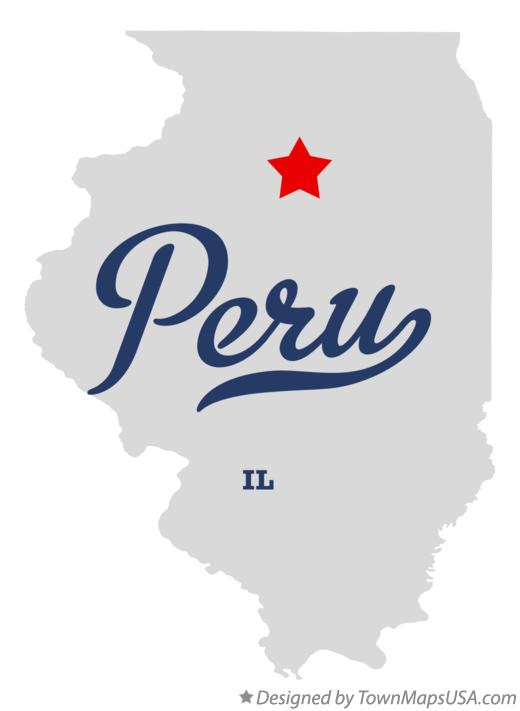Map of Peru Illinois IL