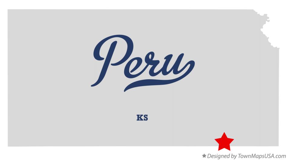 Map of Peru Kansas KS