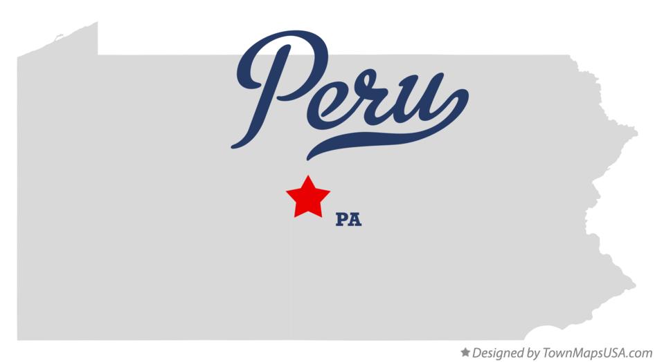 Map of Peru Pennsylvania PA