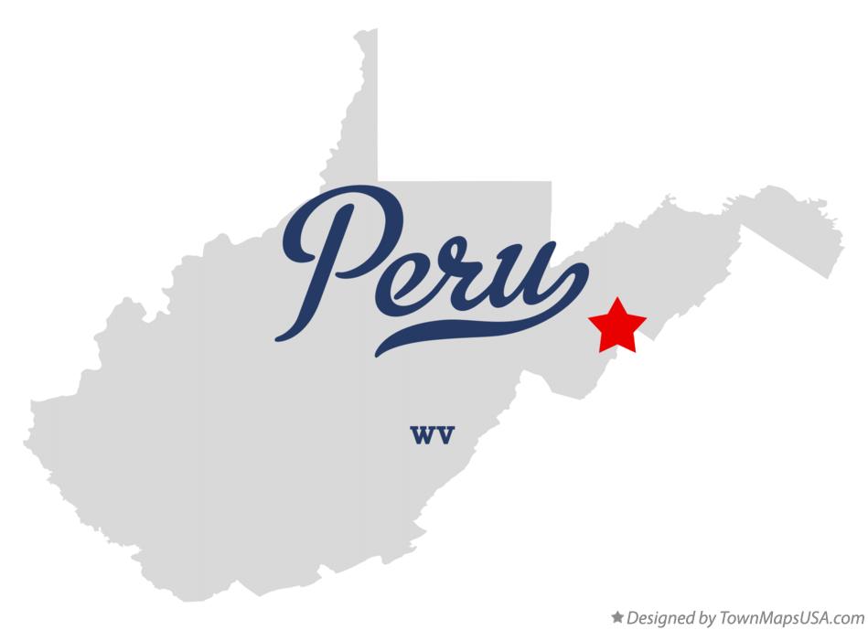 Map of Peru West Virginia WV