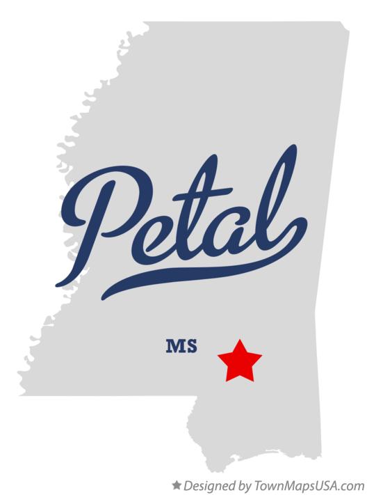 Map of Petal Mississippi MS