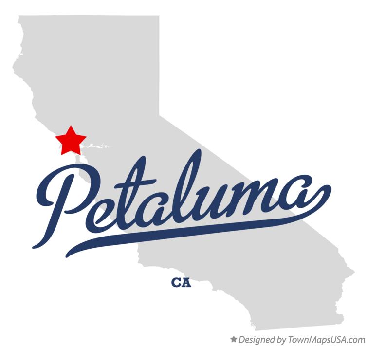 Map of Petaluma California CA