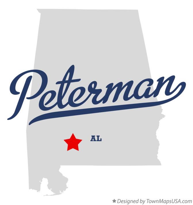 Map of Peterman Alabama AL