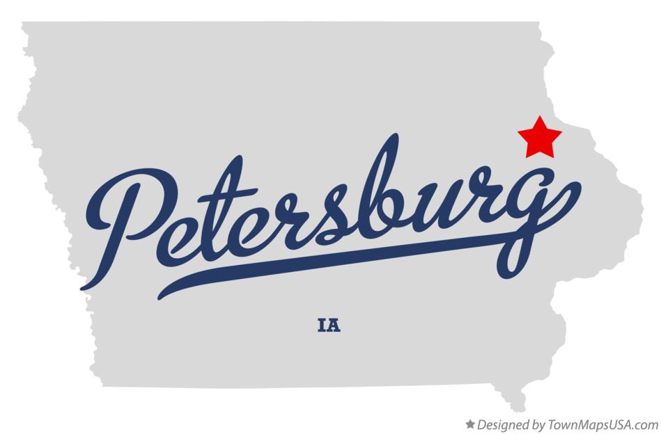 Map of Petersburg Iowa IA