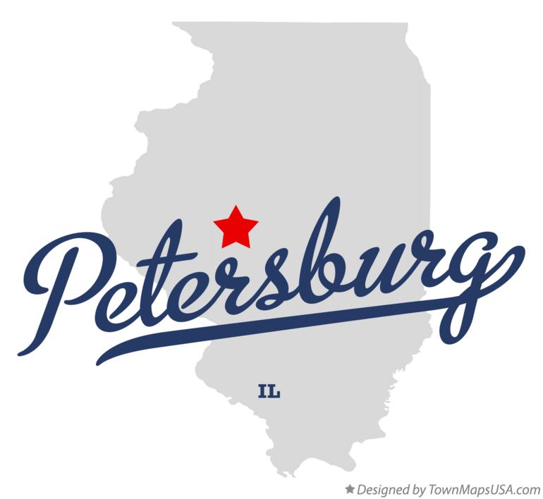 Map of Petersburg Illinois IL
