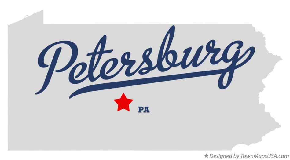 Map of Petersburg Pennsylvania PA