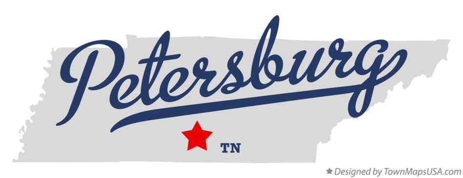 Map of Petersburg Tennessee TN