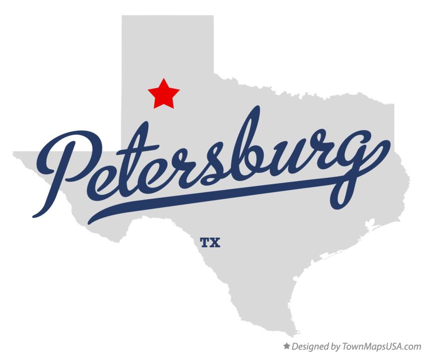 Map of Petersburg Texas TX