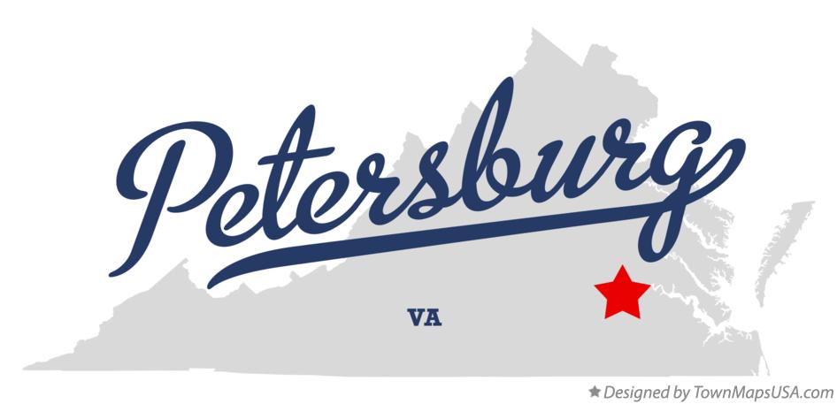 Map of Petersburg Virginia VA