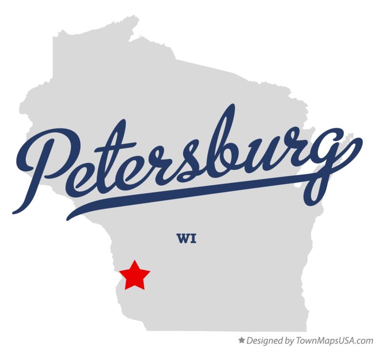 Map of Petersburg Wisconsin WI