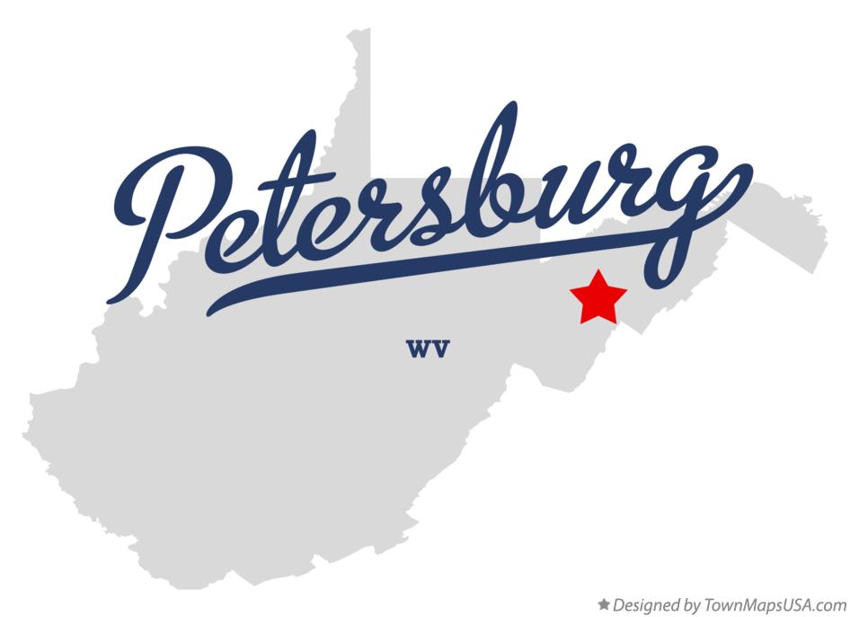 Map of Petersburg West Virginia WV