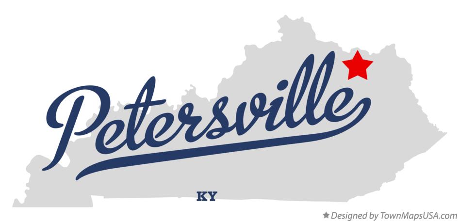 Map of Petersville Kentucky KY