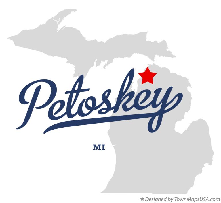 Map of Petoskey Michigan MI