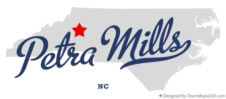 Map of Petra Mills North Carolina NC