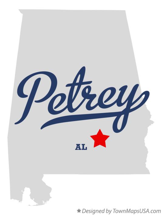 Map of Petrey Alabama AL