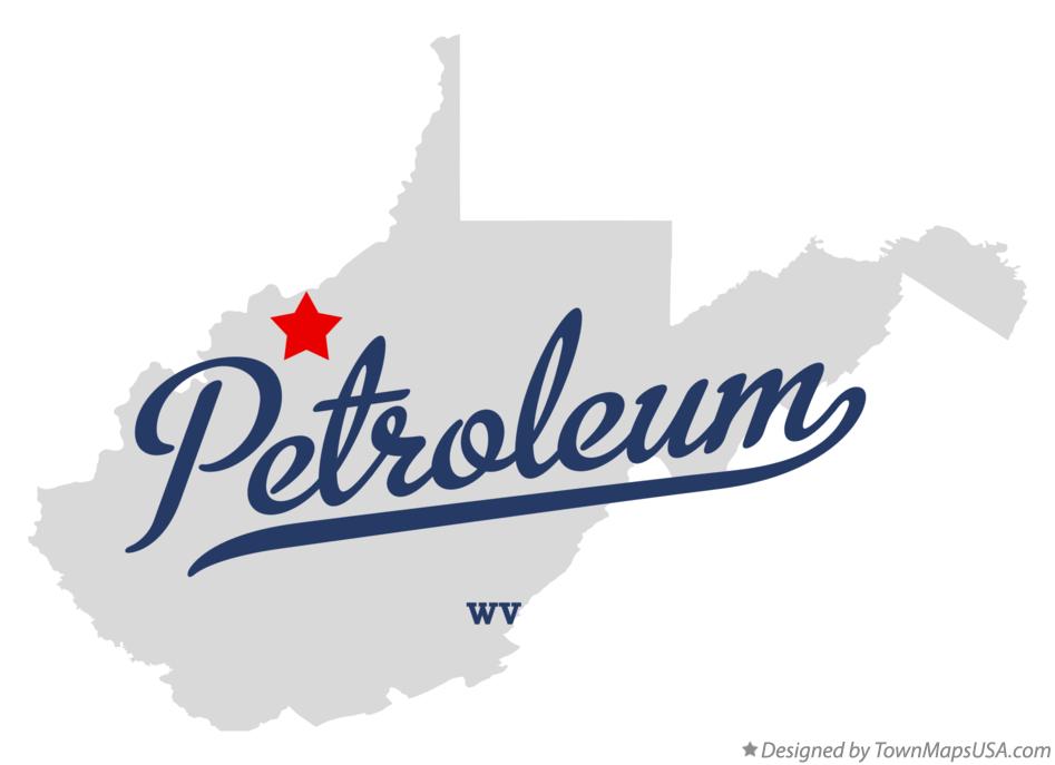 Map of Petroleum West Virginia WV