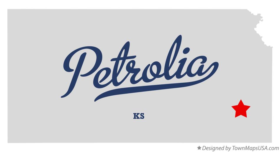 Map of Petrolia Kansas KS