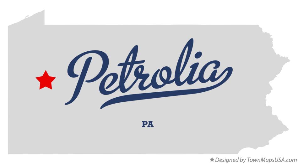 Map of Petrolia Pennsylvania PA