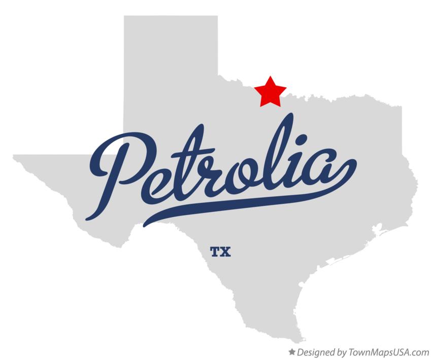 Map of Petrolia Texas TX
