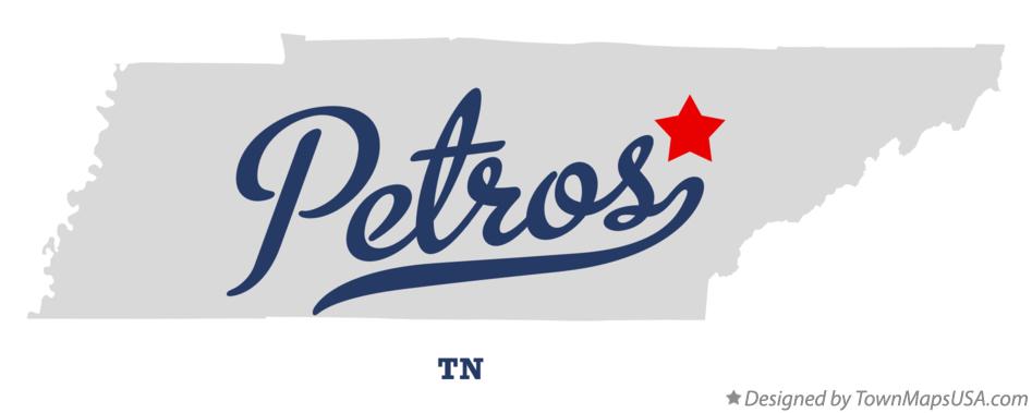 Map of Petros Tennessee TN