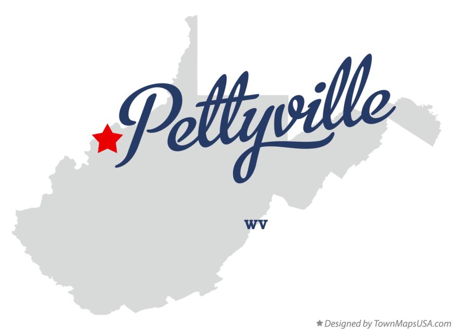 Map of Pettyville West Virginia WV