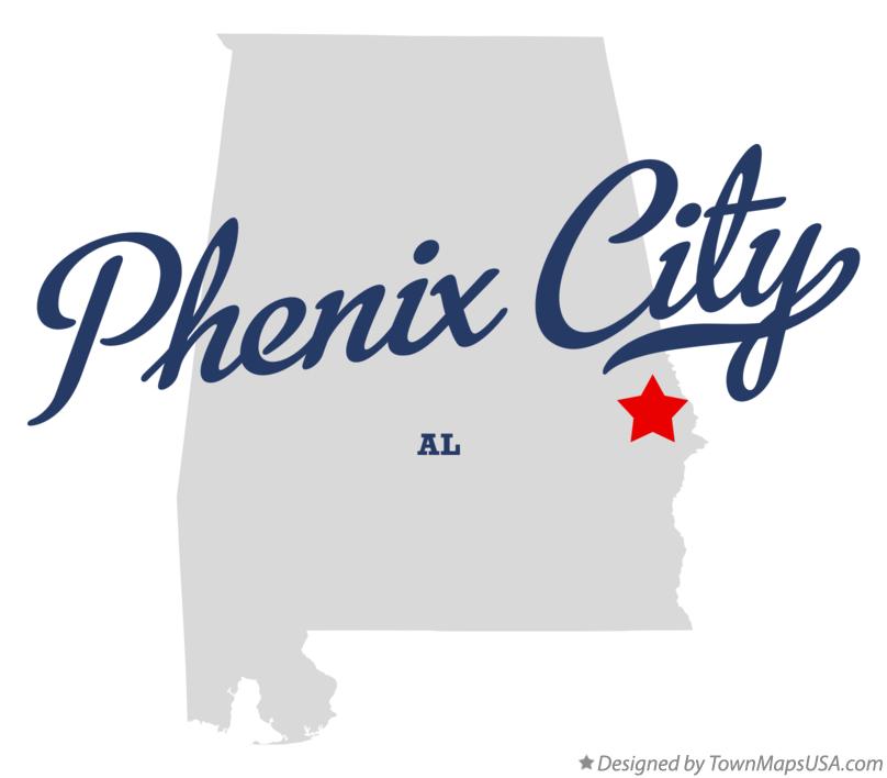 Map of Phenix City Alabama AL
