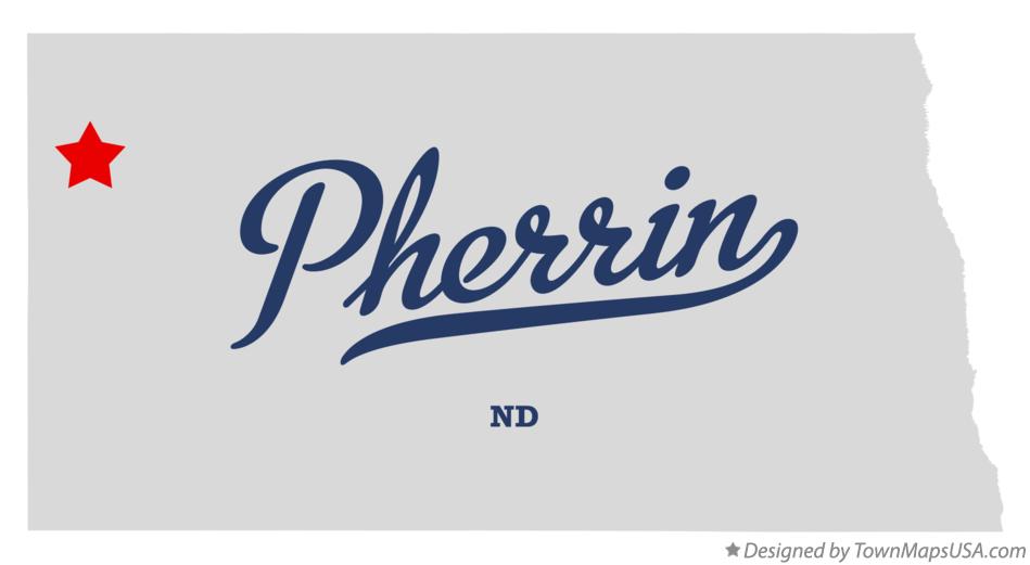 Map of Pherrin North Dakota ND