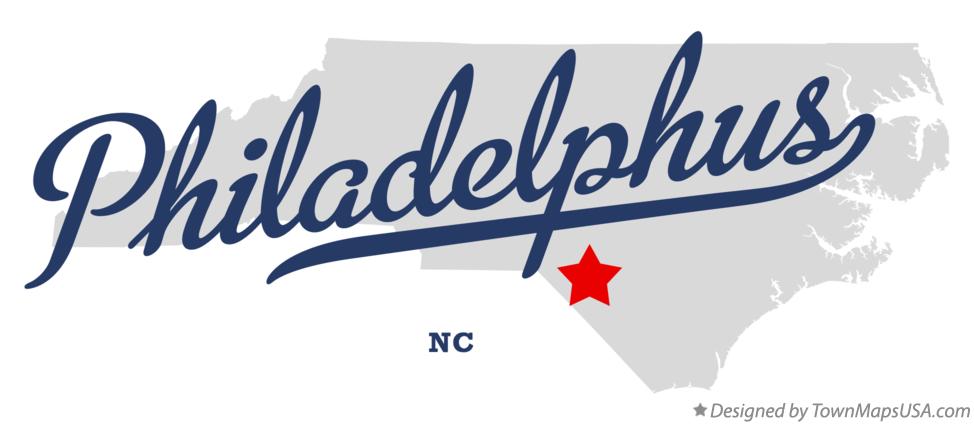 Map of Philadelphus North Carolina NC
