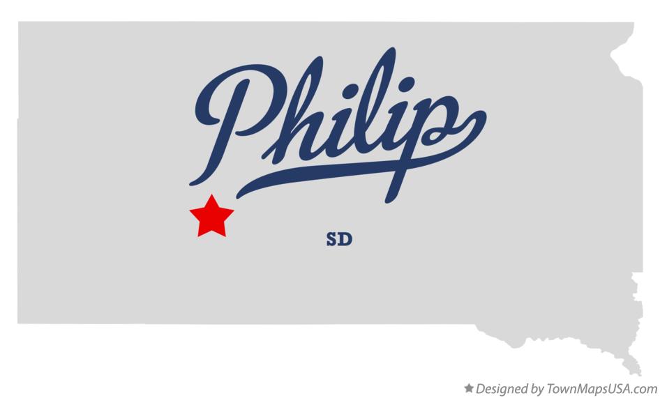 Map of Philip South Dakota SD