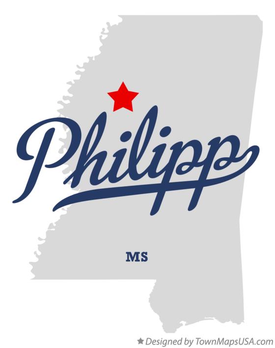 Map of Philipp Mississippi MS