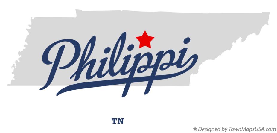 Map of Philippi Tennessee TN