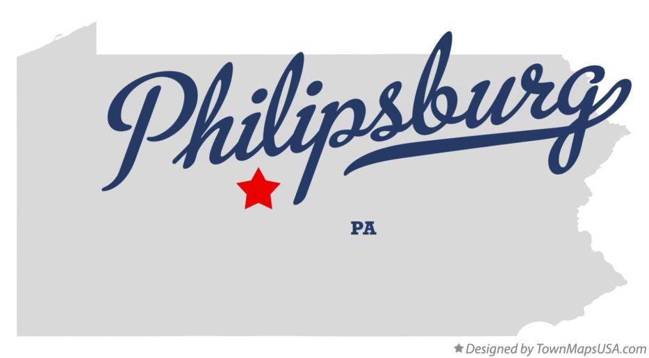 Map of Philipsburg Pennsylvania PA