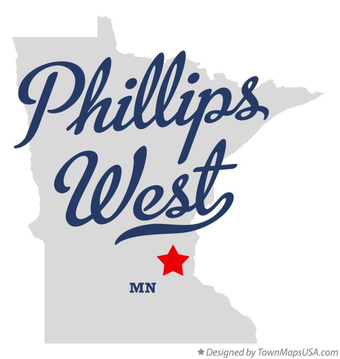 Map of Phillips West Minnesota MN