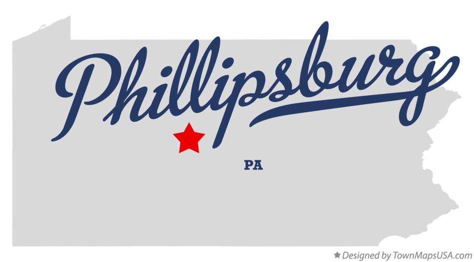 Map of Phillipsburg Pennsylvania PA