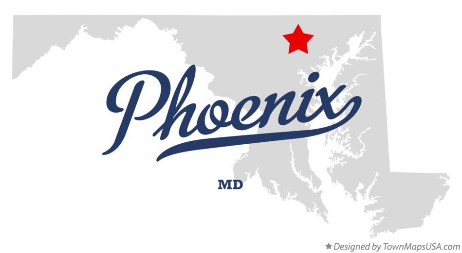 Map of Phoenix Maryland MD