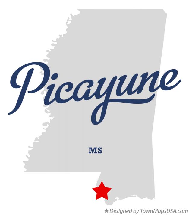 Map of Picayune Mississippi MS