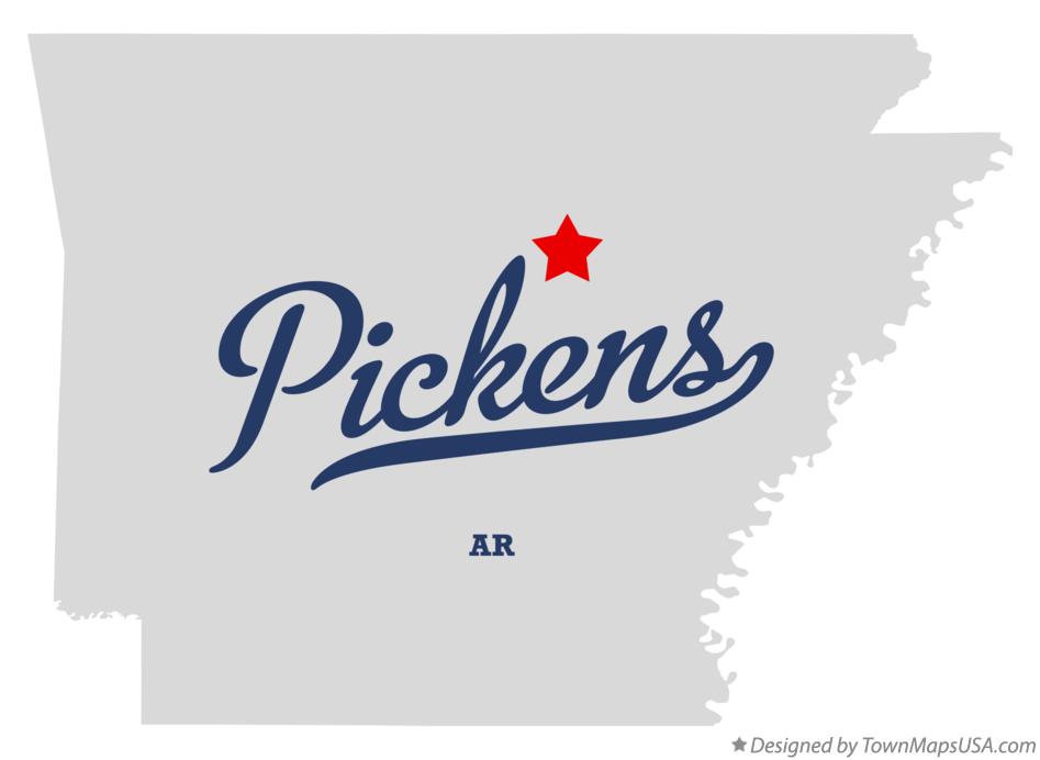 Map of Pickens Arkansas AR