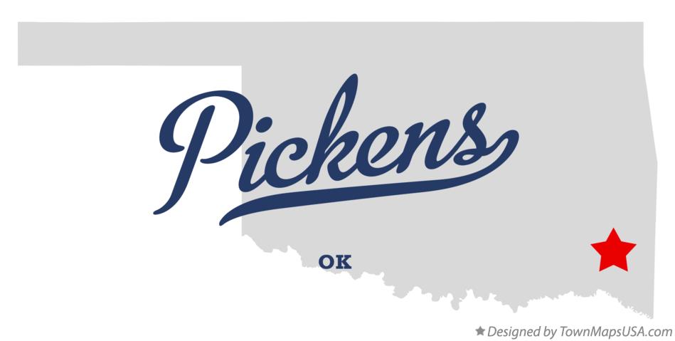 Map of Pickens Oklahoma OK