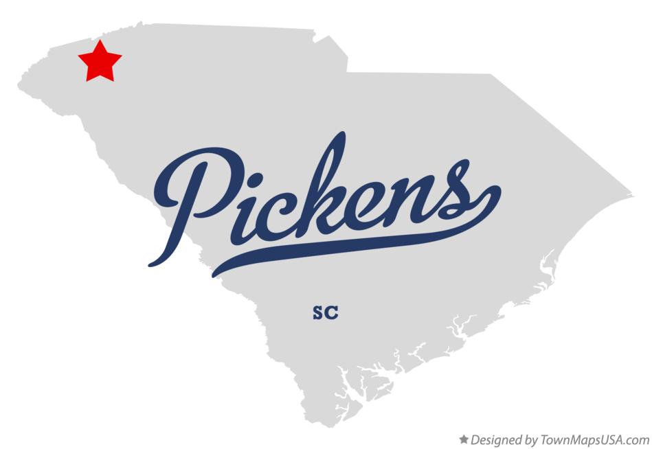 Map of Pickens South Carolina SC