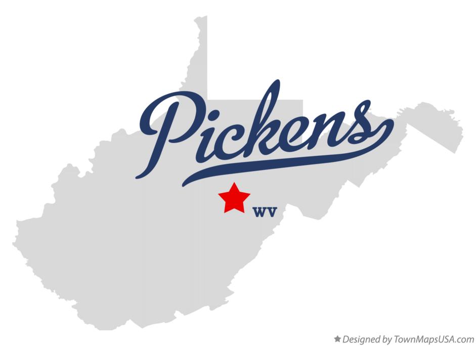 Map of Pickens West Virginia WV