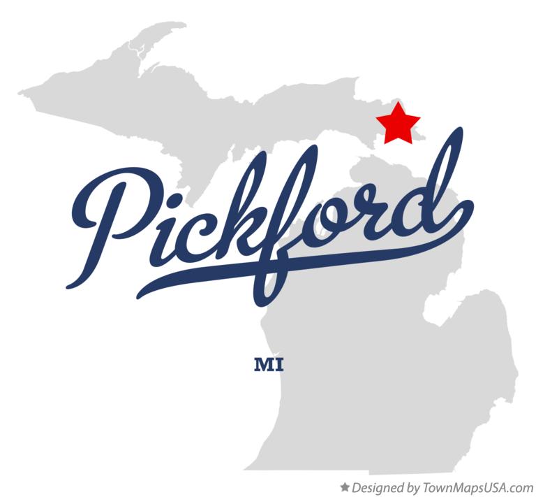 Map of Pickford Michigan MI