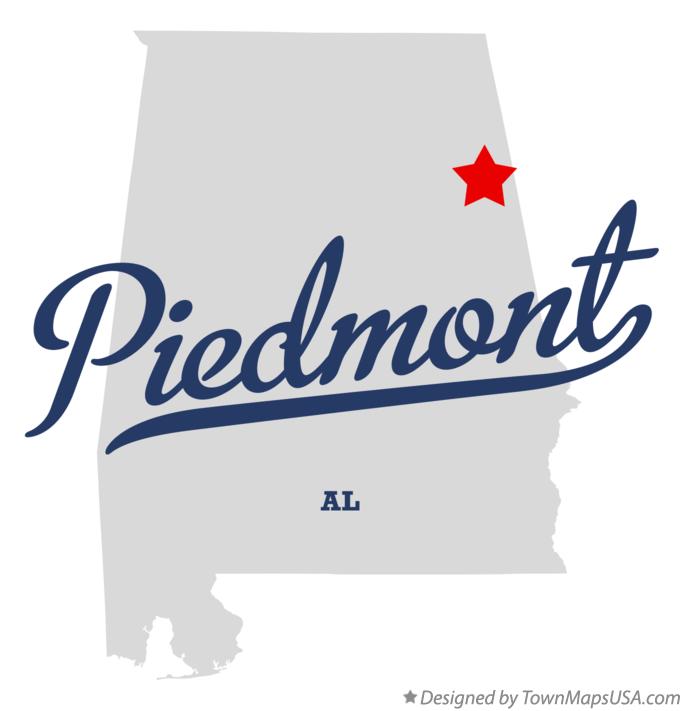 Map of Piedmont Alabama AL